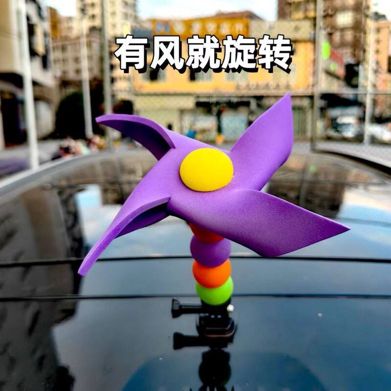 Roof-Mounted Windmill Rotating Cute Pony Tricycle Roof Decoration Rotating Windmill Roof Ornament Personalized