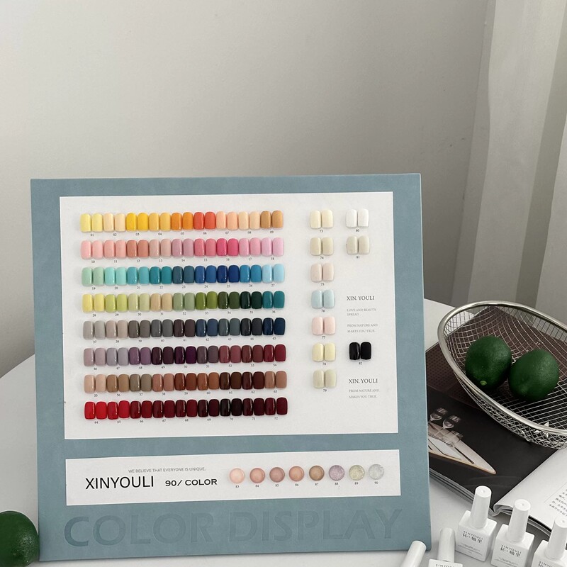90-Color Fingertip Candy Jar Solid Color Popular Nail Polish Gel Set for Nail Salons, High-End Bestseller