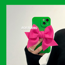 Hot Brother-in-law Pink red butterfly knot iPhone13 mobile phone shell suitable for apple 12 11promax new silicone gel