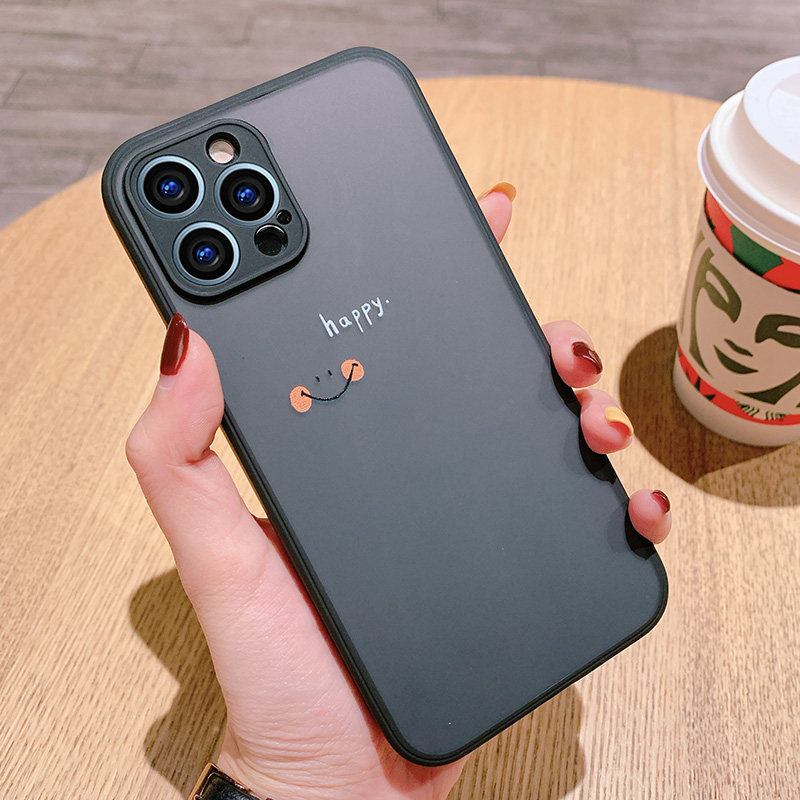 iPhone13 mobile phone protective shell Apple 12pro applicable Jane about 12 smiling face mini protective sleeve 11ProMax lovers