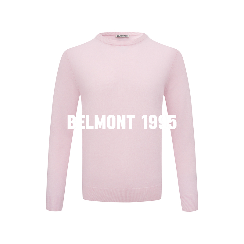「Belmont」 Lotus Pink Wool and Cashmere Blend Pullover Knit Sweater