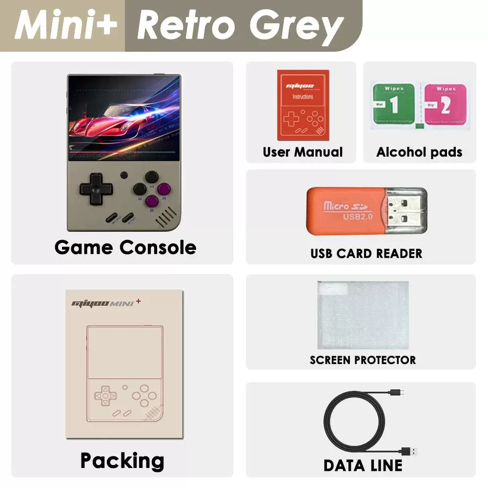 Карманная ретро-игровая консоль MIYOOO MINI PLUS портативная версия v2 мини