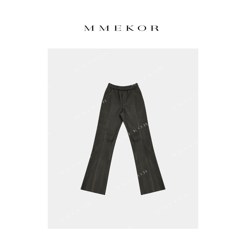 Mmekor “Purple Label Leather Pants” 2025 New Autumn Style Dark Brown Fashionable Slimming Casual Pants 79935 Mmekor “Purple Label Leather Pants” 2025 New Autumn Style Dark Brown Fashionable Slimming Casual Pants 79935