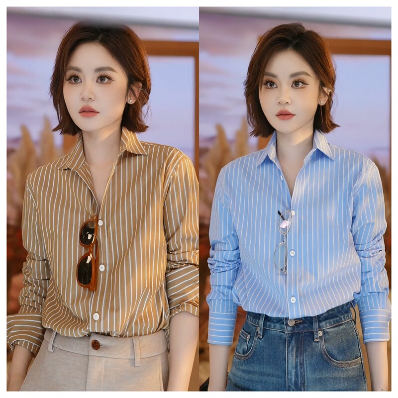 Shangshang Sunny "Million-Selling Item" Color-Fastened and Dye-Fastened Long-Staple Cotton Striped Shirt 10Cw182296C