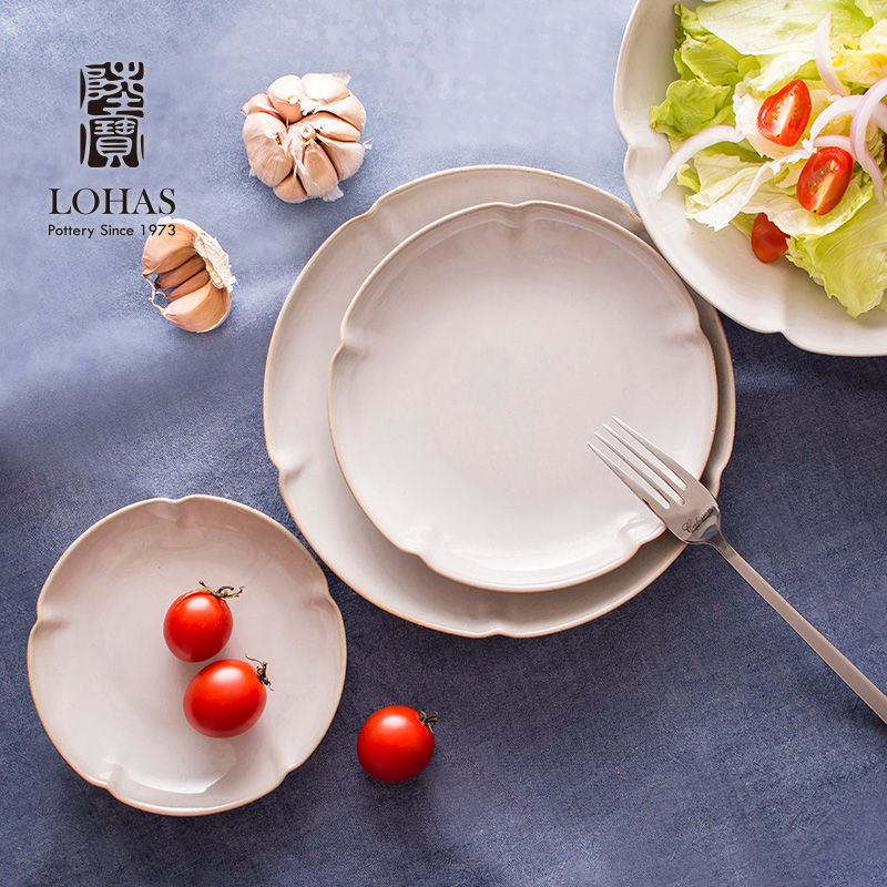 Lubao flagship store ceramic multi-function dinner plate tableware set household soup bowl salad plate flat plate disc plate