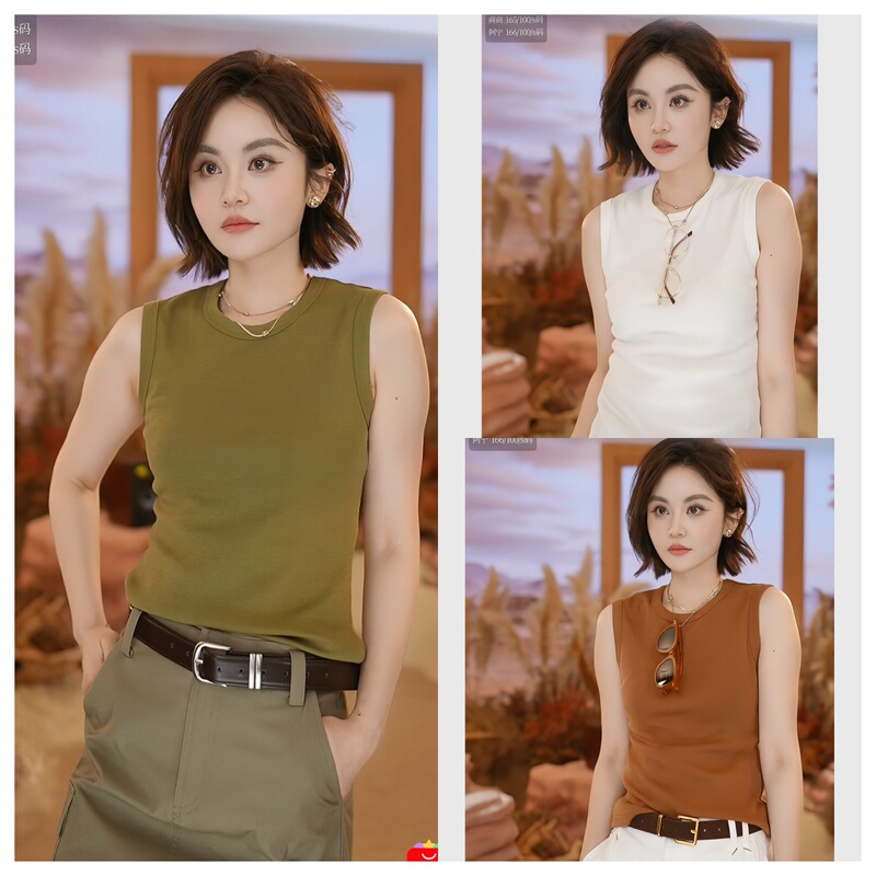 Sunny Classic I-Shaped Sports Casual Solid Color Round Neck Slimming Sleeveless Vest 10Cw181575C Sunny Classic I-Shaped Sports Casual Solid Color Round Neck Slimming Sleeveless Vest 10Cw181575C