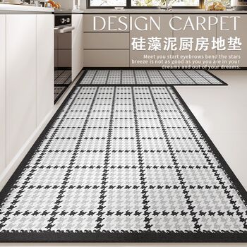Kitchen floor mats are anti-slip, anti-oil, water-absorbent, wipeable and wash-free carpets, special foot mats, diatom mud, dirt-resistant, household new models