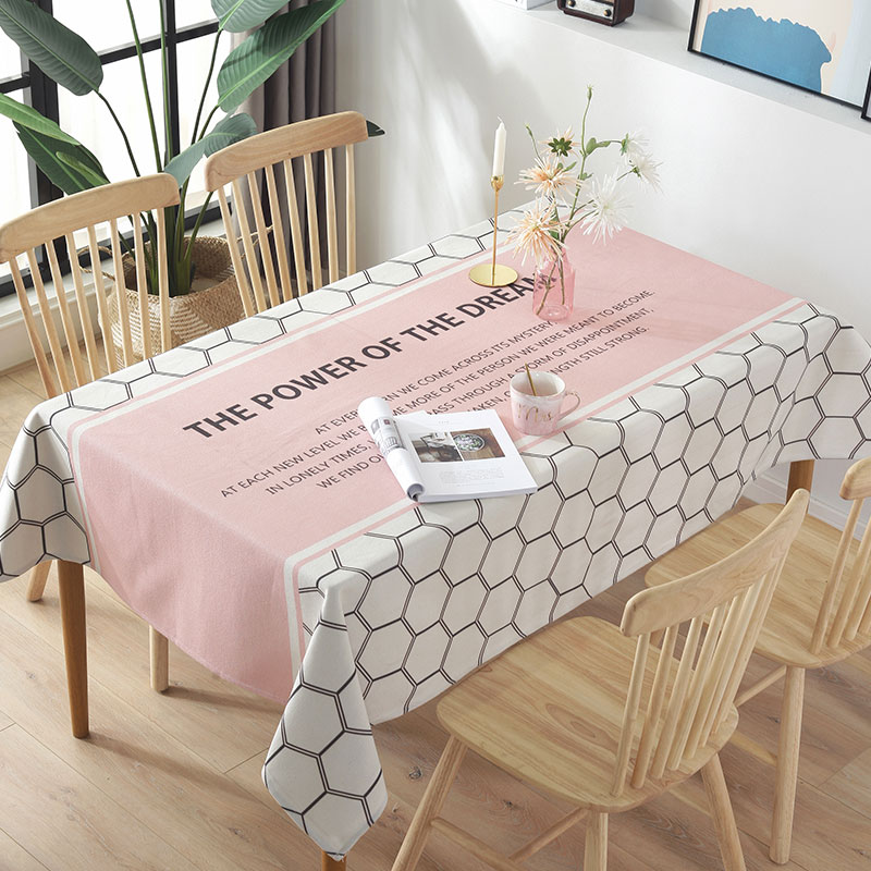 Nordic ins table cloth waterproof cotton hemp cloth art desk table cloth rectangular home living room tea table cloth cover sleeve