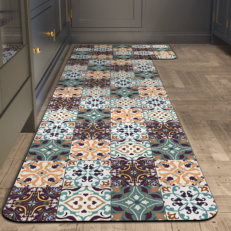 Kitchen-specific diatom mud oil-absorbing non-slip no-clean floor mats oil-proof and waterproof wipeable no-wash water-absorbent floor mats carpet