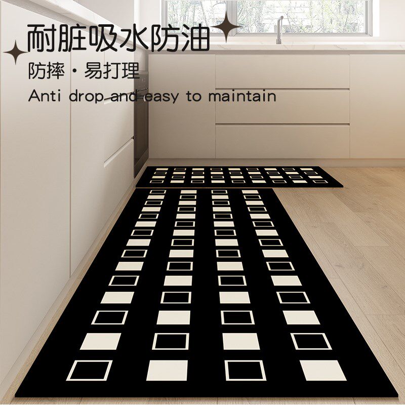 Kitchen floor mat diatom mud water-absorbent anti-slip special carpet no-wash wipeable waterproof and oil-proof door mat can be cut