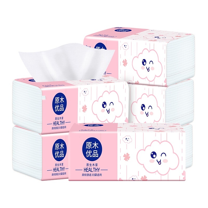 Large Pack of Thickened Tissue Paper for Home Use, Whole Box of Facial Tissues, Affordable Napkins, Toilet Paper