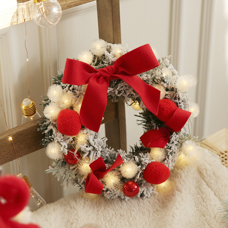 Bolin Christmas wreath decoration PVC encrypted garden red flower garden window door and accessories