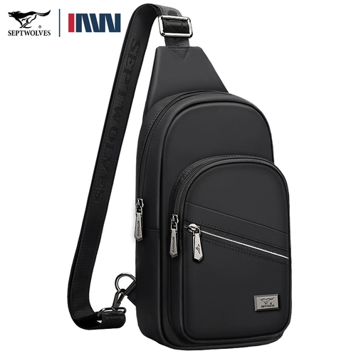 Septwolves, мужская нагрудная сумка, сумка через плечо для отдыха, вместительная и большая сумка на одно плечо