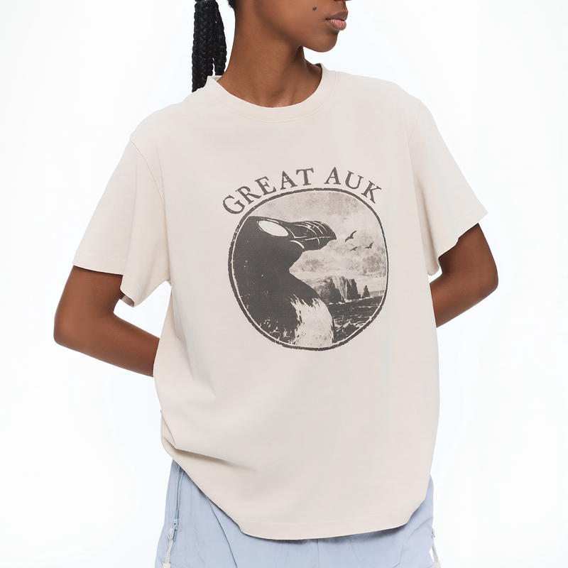 Xinadu Sea Parrot Washed Print T-Shirt Xinadu Sea Parrot Washed Print T-Shirt