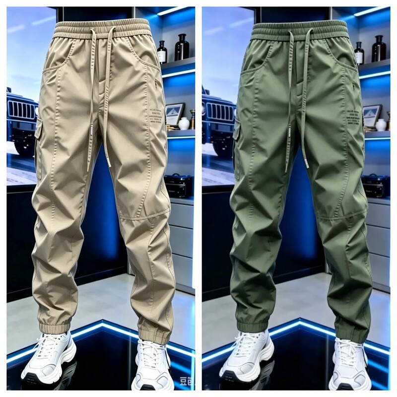 Summer Thin Men's Sports Pants, Trendy Loose Fit, Comfortable Elastic Slimming Casual Pants, Versatile Style Lh Summer Thin Men's Sports Pants, Trendy Loose Fit, Comfortable Elastic Slimming Casual Pants, Versatile Style Lh