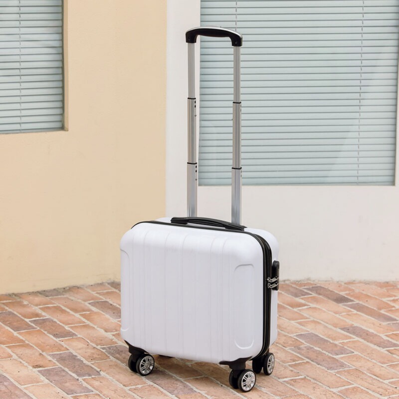 Small Suitcase for Women and Men, Lightweight Trolley Case, 18inch Carry-On Travel Suitcase, Student Spinner Wheel Password Box, Leather Suitcase