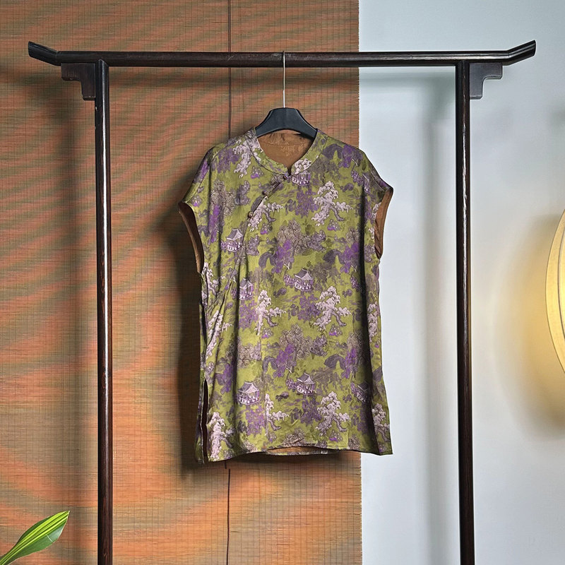 【265551】Cui Ting Yun Xu New Chinese Style 30mm Purple-Green Top 【265551】Cui Ting Yun Xu New Chinese Style 30mm Purple-Green Top