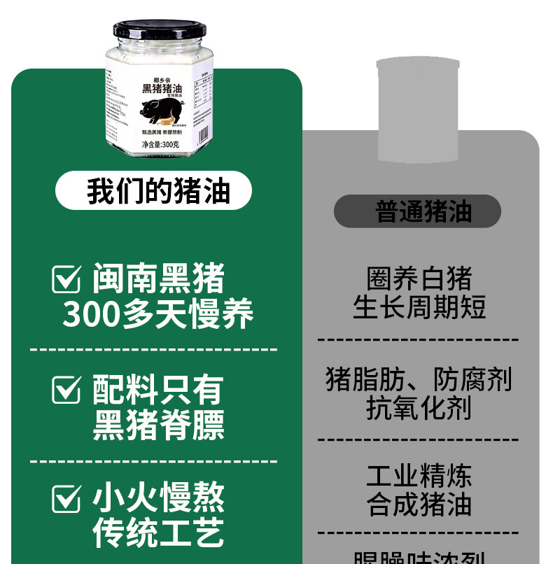 安享好物 安享A级猪油-椰乡亲黑猪猪油 国标