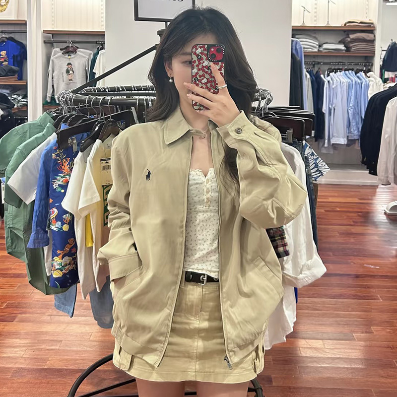 Hong Kong Direct Mail Order Purchase of Ralph Lauren Embroidered Jacket with Pony Logo, Women's Polo Collar Old Money Style Coat for Men Hong Kong Direct Mail Order Purchase of Ralph Lauren Embroidered Jacket with Pony Logo, Women's Polo Collar Old Money Style Coat for Men