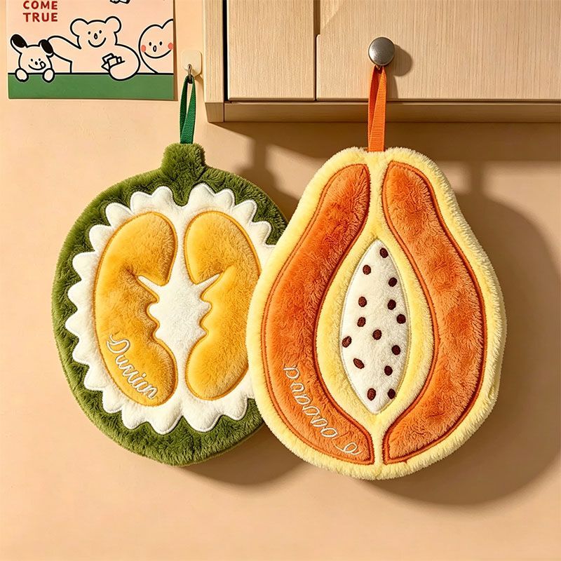 Thickened Hand Towel, New Style Fruit Guava Durian Towel, Cute Hanging Kitchen Hand Towel, Gift Item