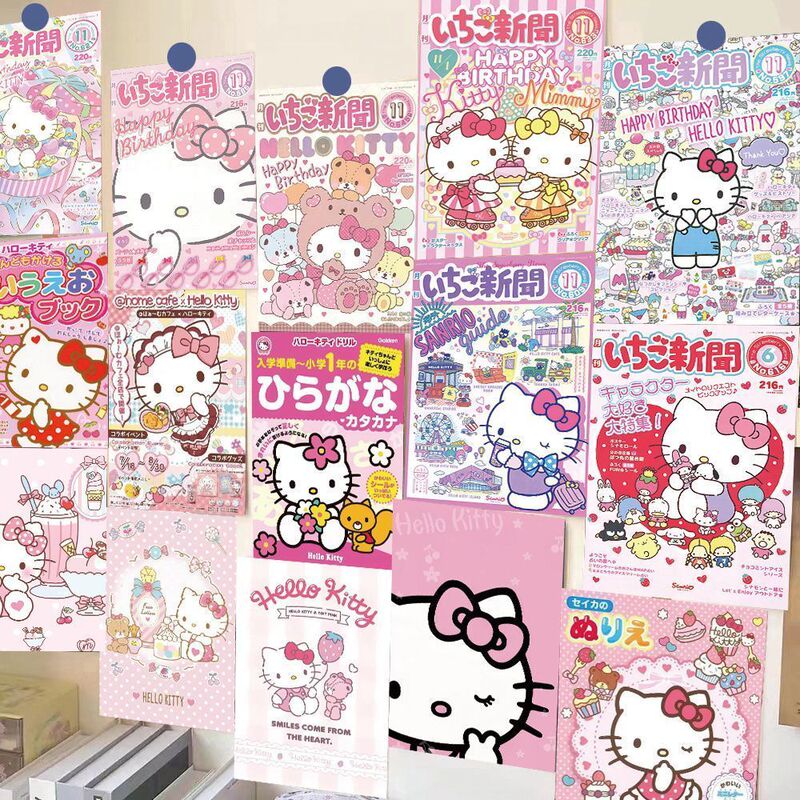 Hello Kitty Poster Wall Sticker Pink Girly Cute Cartoon Animation Photo Background Wall Sticker Hello Kitty Poster Wall Sticker Pink Girly Cute Cartoon Animation Photo Background Wall Sticker