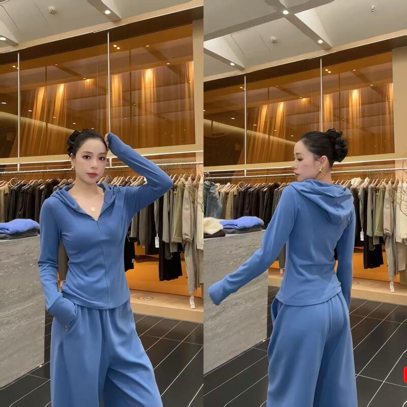 10.7 # Y Private Label [Sapphire Blue Hooded Sweatshirt] Early Autumn New Niche Design Hooded Sweatshirt