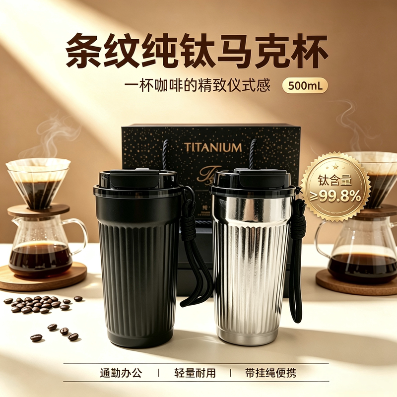 Pure Titanium Insulated Coffee Cup, Simple and High-End Double-Drink Travel Cup, Gift, Car-Mounted, Outdoor, Office, Birthday Gift Pure Titanium Insulated Coffee Cup, Simple and High-End Double-Drink Travel Cup, Gift, Car-Mounted, Outdoor, Office, Birthday Gift
