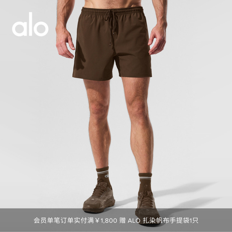 Alo｜Men's Circuit Loose-Fit Sports Casual Fitness Cycling Shorts with Drawstring 5"