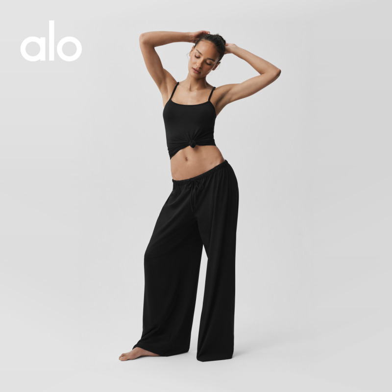 Alo|Women's 2026 Autumn Alosoft Finesse Casual Drawstring Mid-Waist Wide-Leg Pants Alo|Women's 2026 Autumn Alosoft Finesse Casual Drawstring Mid-Waist Wide-Leg Pants