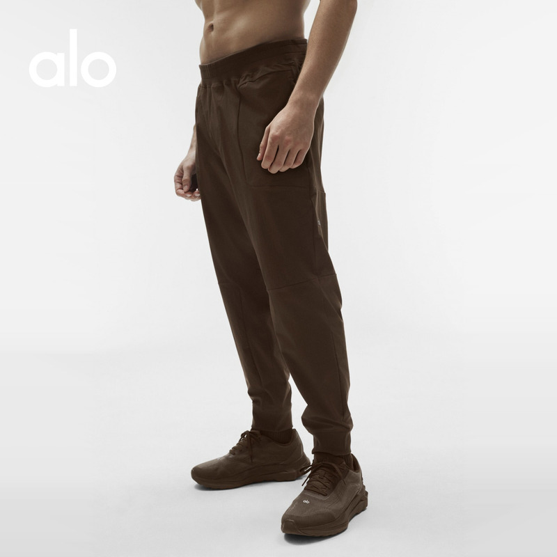 Alo｜Men's Co-Op Casual Trendy Sports Commuting Elastic Waist Long Pants Regular Fit