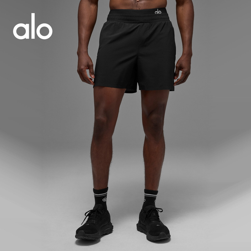 Alo｜Men's Traction Sports Casual Yoga Cycling Shorts Running Shorts 5 Inches