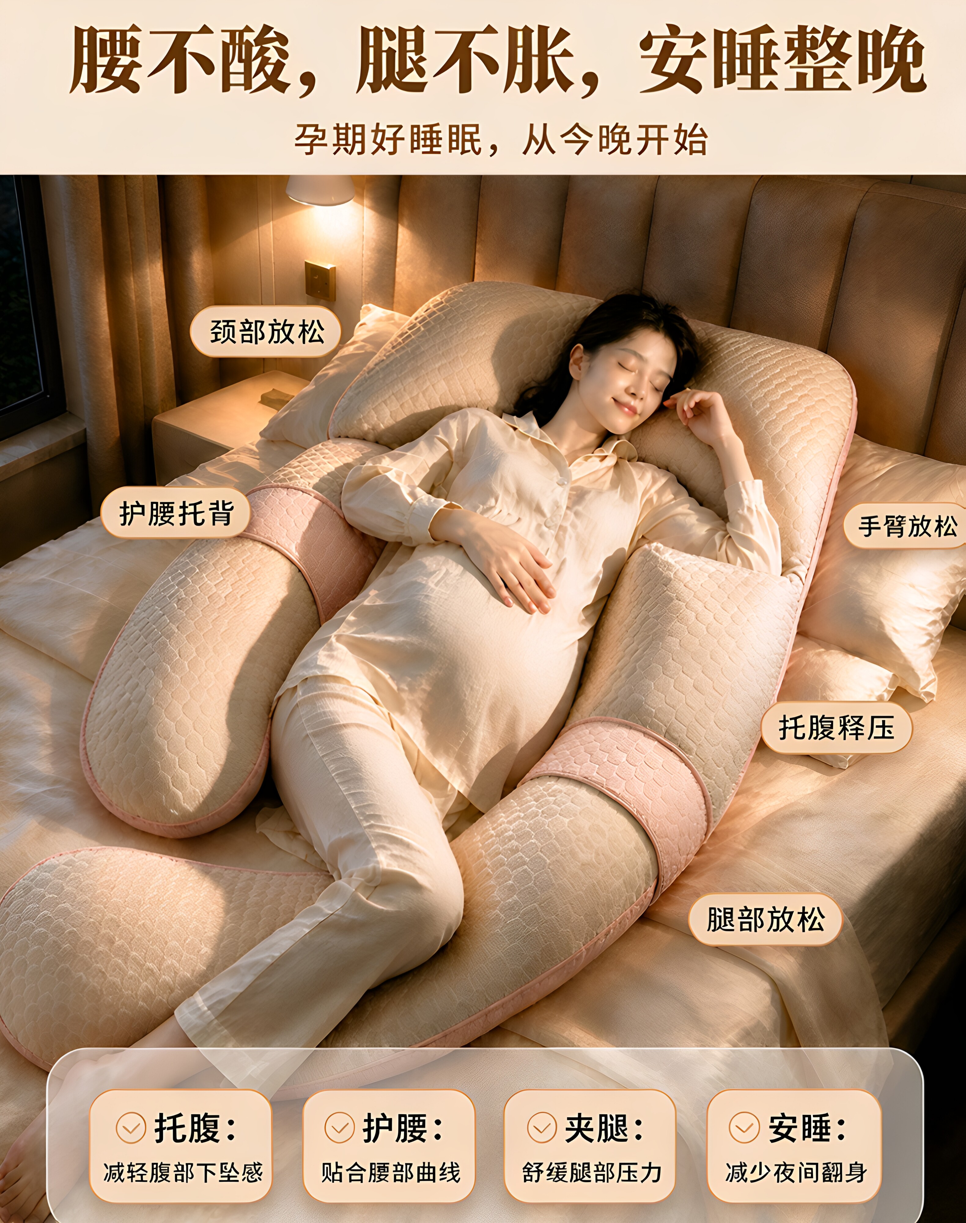 孕妇枕护腰侧睡枕托腹侧卧枕头用品怀孕期孕晚期睡觉专用抱枕神器 — 15