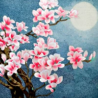 Riêng túi nguyên liệu thêu tay bộ dụng cụ DIY mới bắt đầu thêu trang trí mộc lan sơn với pin 35 * 35cm - Bộ dụng cụ thêu mẫu thêu tay truyền thống
