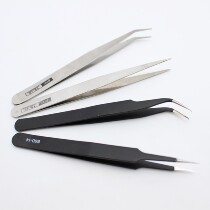 Mo Shujia clay with stainless steel tweezers Anti-static tweezers Elbow straight head tweezers