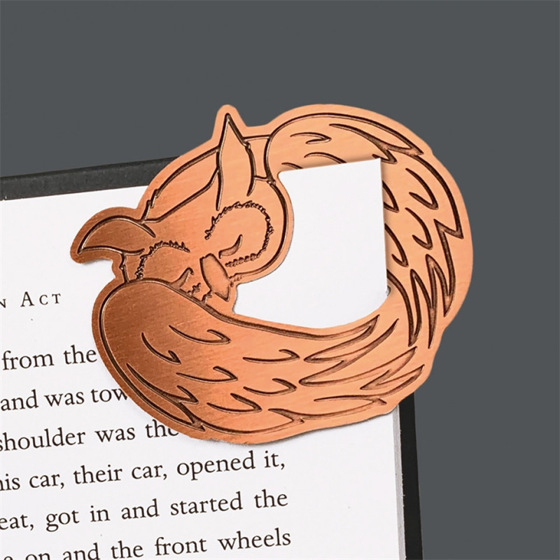 Animal bookmarks sleeping in the corner British IF Wenchuang Yingfu metal hollow owl cat fox dog mouse brass