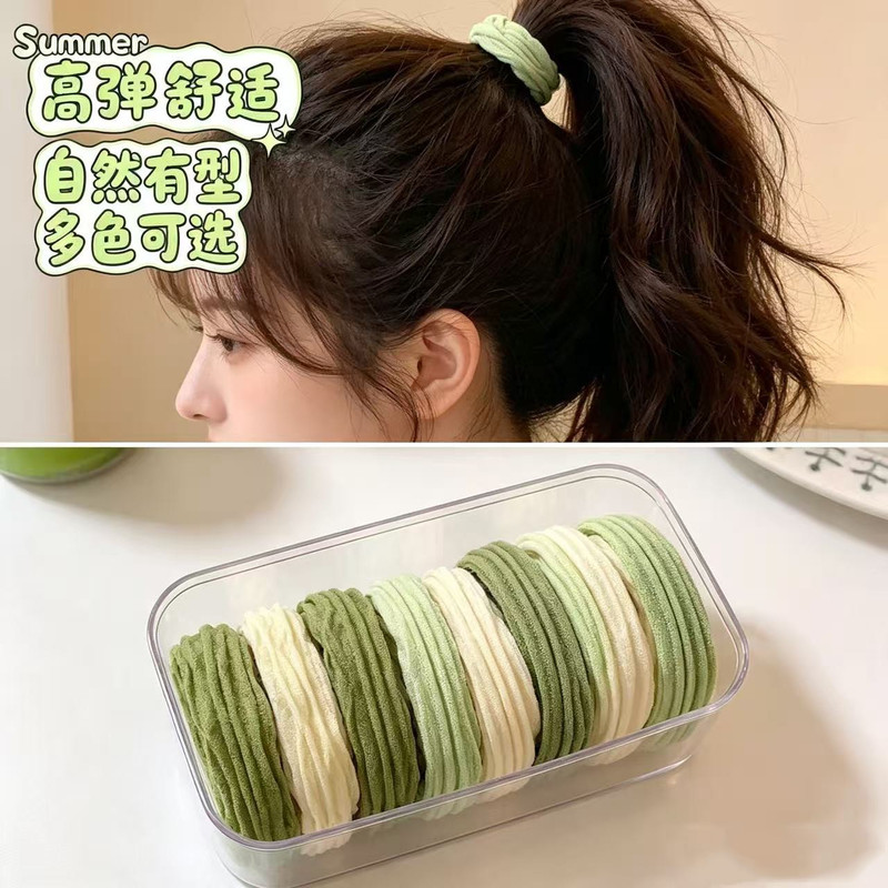 Highly Elastic Green Hair Tie, Korean Style, Soft, Non-Slip, Versatile, Fresh, Suitable for Daily Commuting, Knitted, Not Easy to Break, Trendy Highly Elastic Green Hair Tie, Korean Style, Soft, Non-Slip, Versatile, Fresh, Suitable for Daily Commuting, Knitted, Not Easy to Break, Trendy
