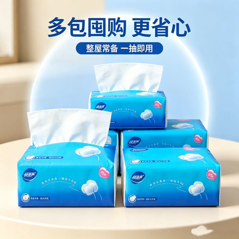 Ready-To-Use Napkins for the Whole House, Selected Thickened Tissues, Hand Wipes, Facial Tissues, Household Paper That Won'T Break Easily When Wet
