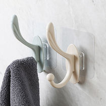 Household door back hanging hook free hole bathroom coat hook key wall hanging load-bearing wall sticker Plastic non-trace sticky hook