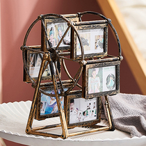 Send wash photos Ferris wheel photo frame 5 inch rotating windmill table multiple photos combination box personalized home ornaments