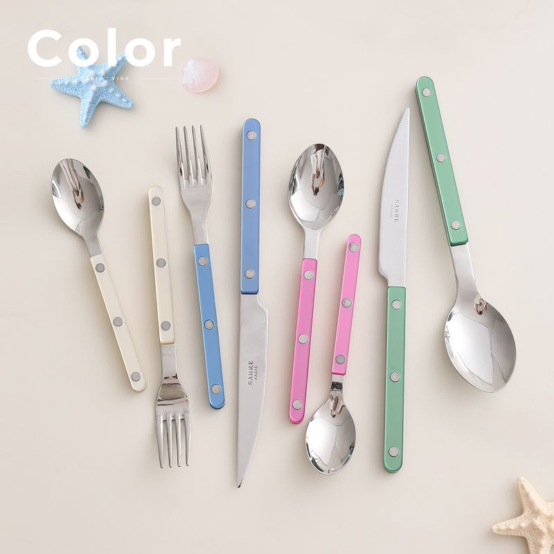 French Saber Paris Bistro Pearl Series Dopamine High-Value Colorful Handle Cutlery Set French Saber Paris Bistro Pearl Series Dopamine High-Value Colorful Handle Cutlery Set