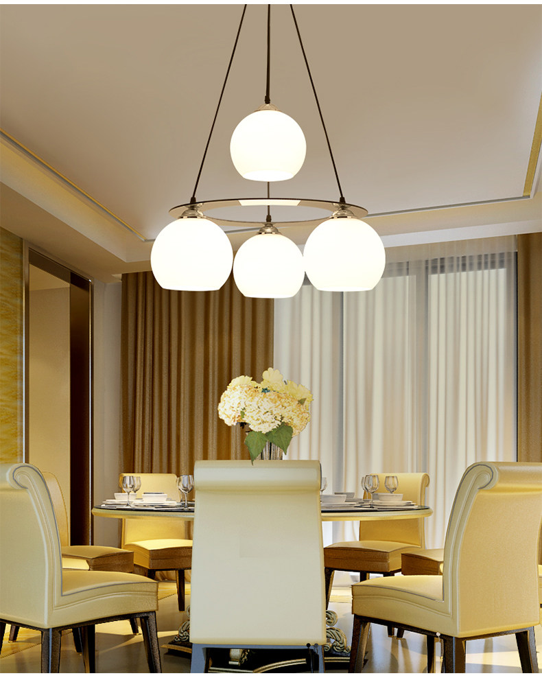 餐厅灯简约现代创意餐吊灯led水晶灯三四头饭厅灯书房灯吧台灯具