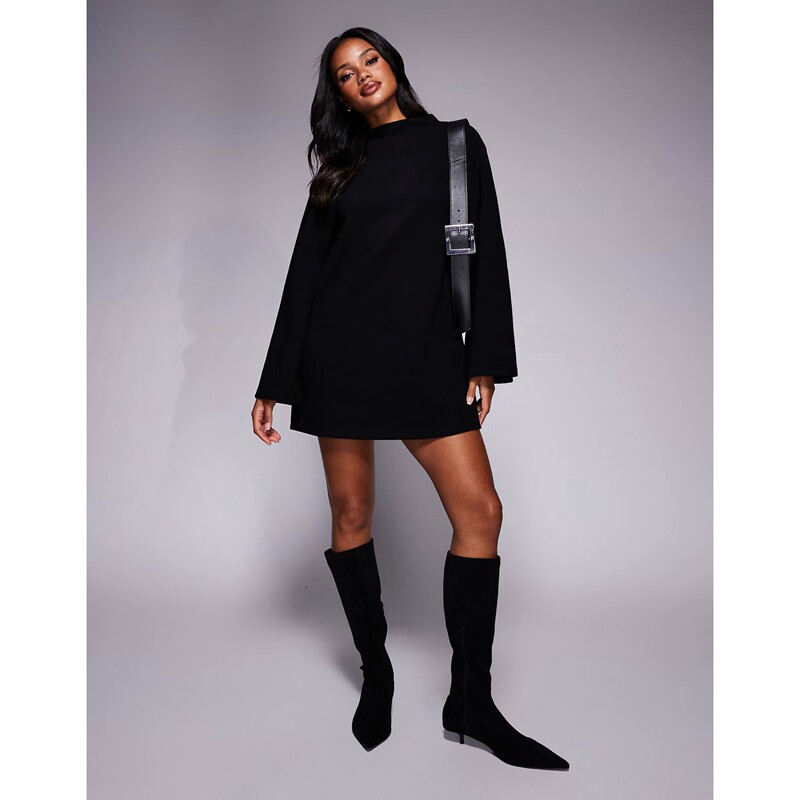 Small Quantity~ British Style Asos* Light and Mature Elegant Long-Sleeved Knitted Dress for Women, Sexy and Stylish Long Dress for Export