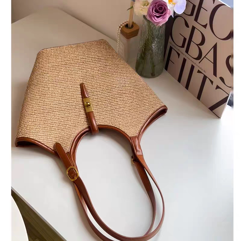 Straw Woven Bag, Straw Tote Bag, Beach Bag, Raffia 2025 New Style Shoulder Bag, Large Bag for Women
