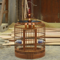 Guizhou old bamboo thrush bird cage starling bird cage mynah bird cage boutique handmade three-skin bird cage bamboo Sichuan cage full set
