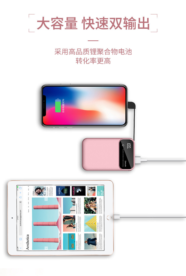 kejea sạc kho báu của Apple siêu mỏng nhỏ gọn cầm tay kê nhỏ Huawei Phổ nhanh phí dung lượng cao phụ trách đèn flash điện thoại di động điện thoại di động 10.000 mA dòng khối lượng của đàn ông và phụ nữ chuyên dụng graphene - Ngân hàng điện thoại di động anker sạc dự phòng
