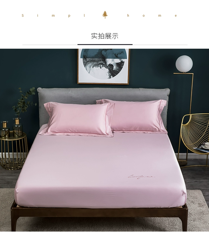 60 chiếc giường bằng vải satin Tấm trải giường bằng vải cotton dài chủ yếu Simmons bọc nệm một mảnh 1,8m tấm thêu gạo - Trang bị Covers Ga phủ giường