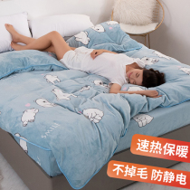 Coral velvet duvet cover single piece winter plus velvet warm double-sided velvet thickened flannel quilt cover Plush velvet quilt single double