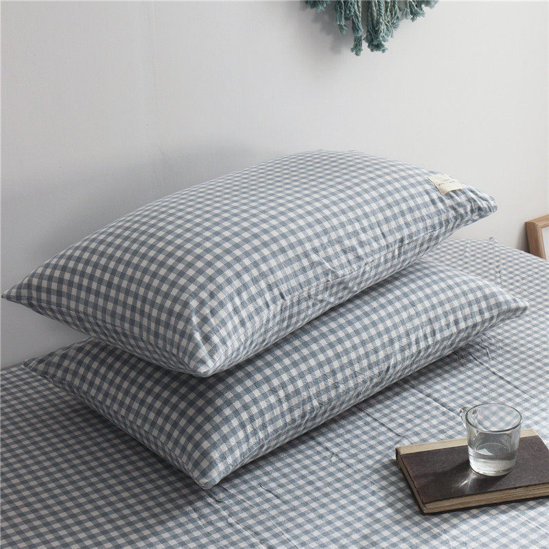 Washed cotton pillowcase pair with full cotton pillowcase two 48 * 74cm adult pure cotton envelope pillow core cover