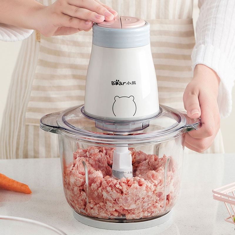Bear meat grinder household electric stainless steel automatic multi-function double knife mixing and stuffing small meat minced vegetables