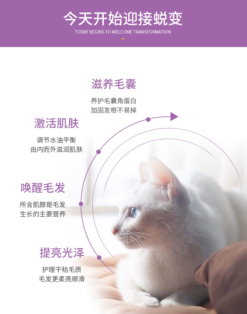 Gu Đặng lecithin Fish Oil Granules Cat Pet Beauty Hair Soft Phospholipids Hair Powder Cat Anti-Skin Care 300g - Cat / Dog Health bổ sung sữa dành cho mèo con
